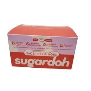 SUGARDOH Face Fuzz & More Sugaring Kit Hair Removal Sugar Wax Medium NEW‎